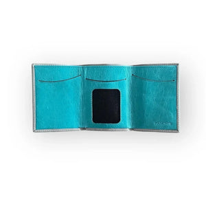 Turquoise blue and ruby ​​wallet, Icon Piamonte 950.