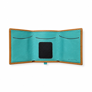 Small leather and red folding wallet, Icon Piamonte 950.