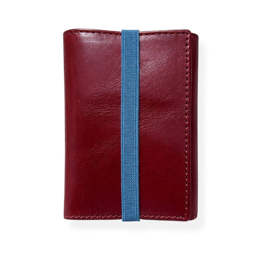Cartera piel hombre pequeña burdeos