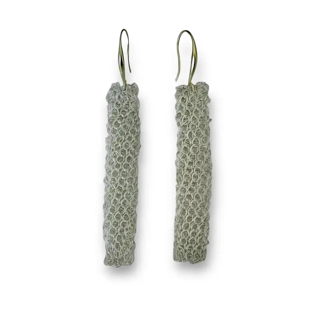 Pendientes largos tejidos by Flow - Latón-dorado