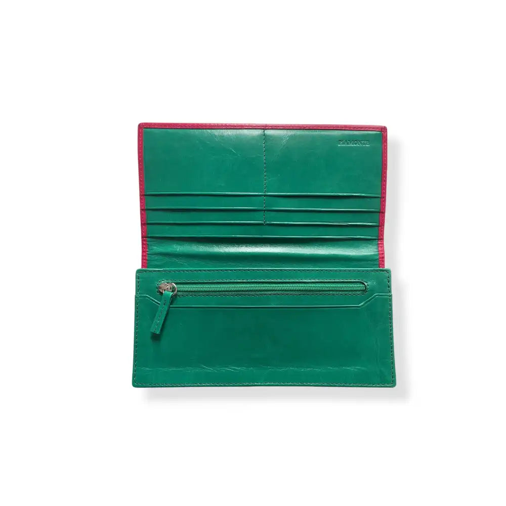 Cartera mujer piel leggera 637 - Camel + Turquesa