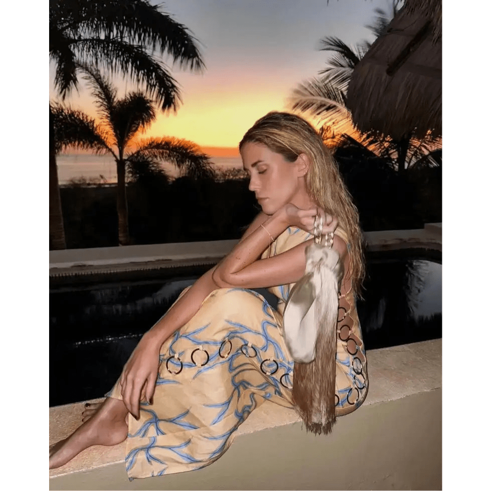 Bolso flecos seda. New!