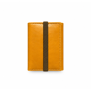Small yellow leather wallet, Icon Piamonte 950