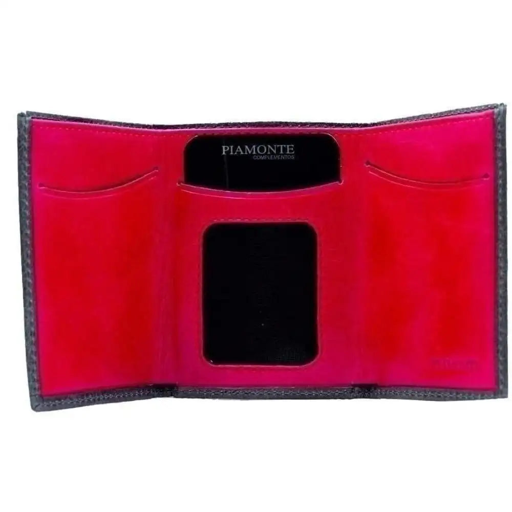 Cartera para bolsillo con billetera y tarjetero Icon 950 - Gris + Rojo - cartera