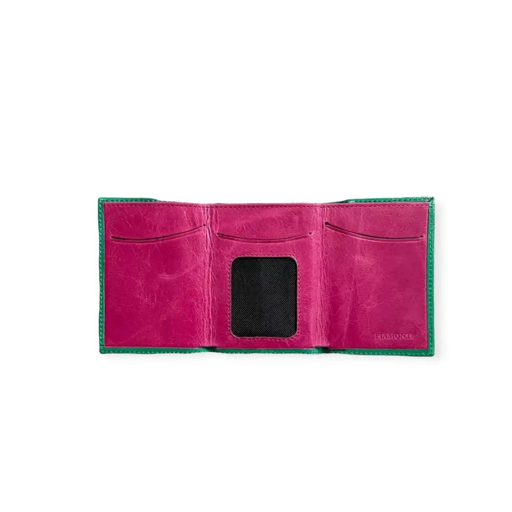 Cartera pequeña verde esmeralda Icon 950 - Verde Esmeralda + Fucsia, New in! - cartera