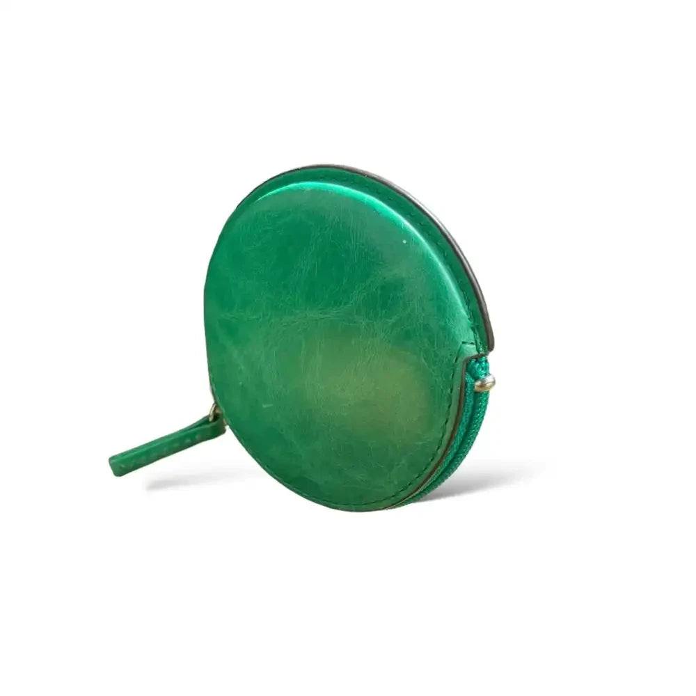Monedero círculo PIAMONTE. - Verde Esmeralda, new! - monedero