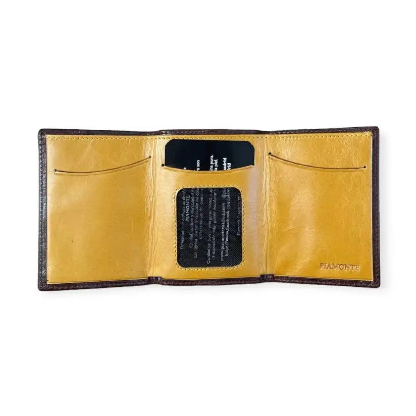 Cartera hombre marrón. Icon 950 - Marrón + Amarillo Mostaza - cartera