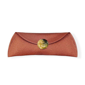 Bolso boda, cartera rafia y asta natural.