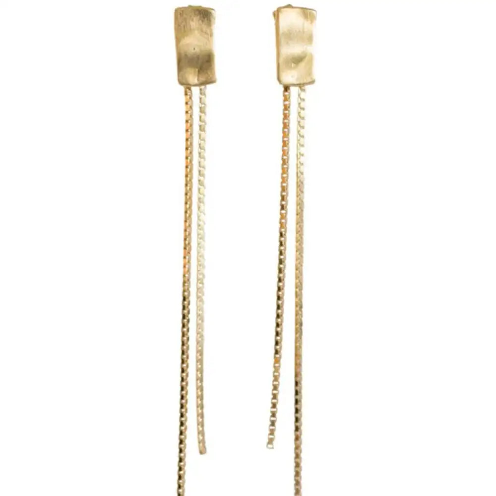 Pendientes largos con cadena Isadora new in! - Plata 925 + baño oro 3 micras