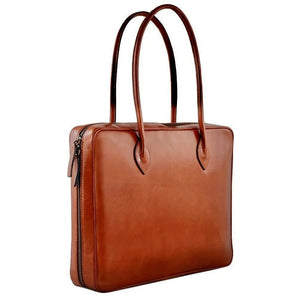 Women's computer bag, leather briefcase.