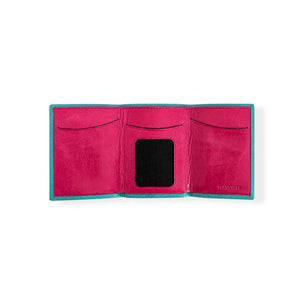 Turquoise blue and ruby ​​wallet, Icon Piamonte 950.