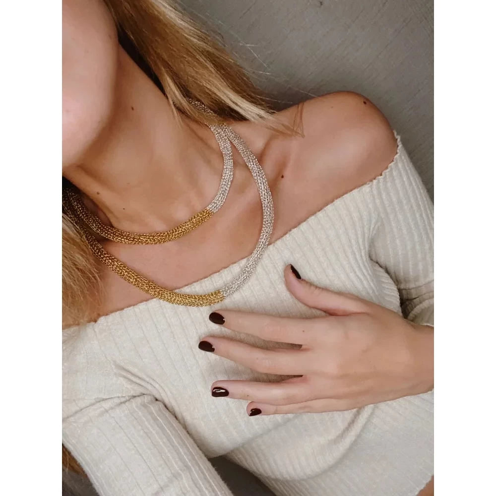 Collar dorado y plata Flow jewellery - collar