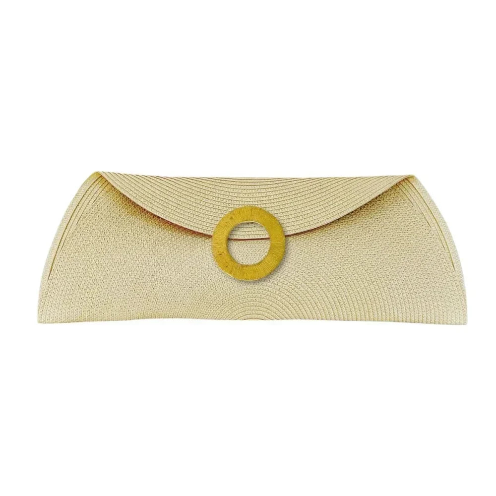 Bolso boda 2026, cartera rafia con aro bronce. Unidades limitadas