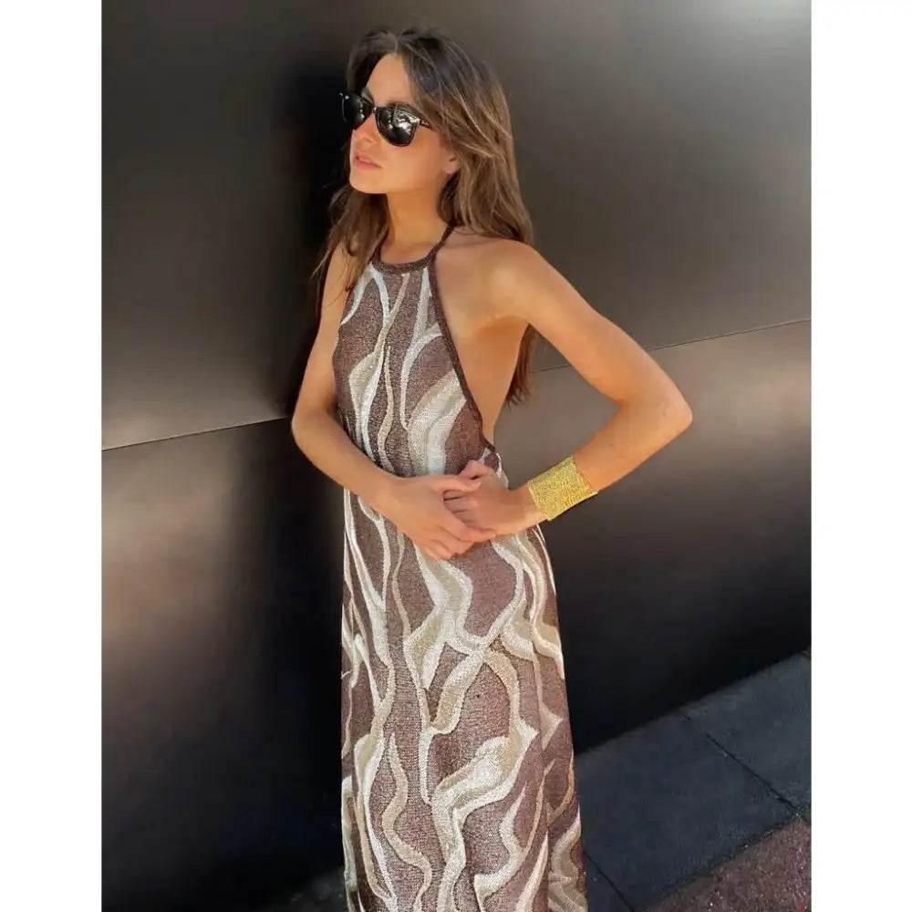 Brazalete dorado tejido Flow Jewelry