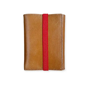 Small leather and red folding wallet, Icon Piamonte 950.