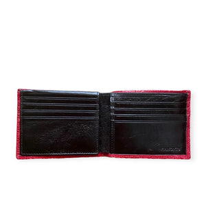 cartera hombre horizontal, cartera hombre roja, cartera para hombre, cartera hombre pata avestruz roja,  carteras madrid, expertos marroquineria desde 1986
