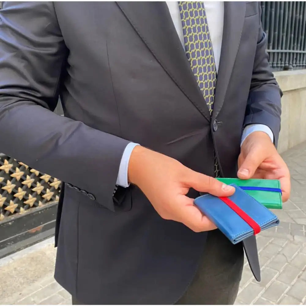 Cartera pequeña verde esmeralda Icon 950 - Verde esmeralda + Azul china - cartera