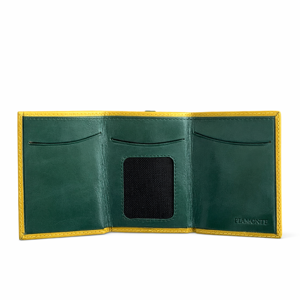 Small yellow leather wallet, Icon Piamonte 950