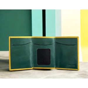 Small yellow leather wallet, Icon Piamonte 950