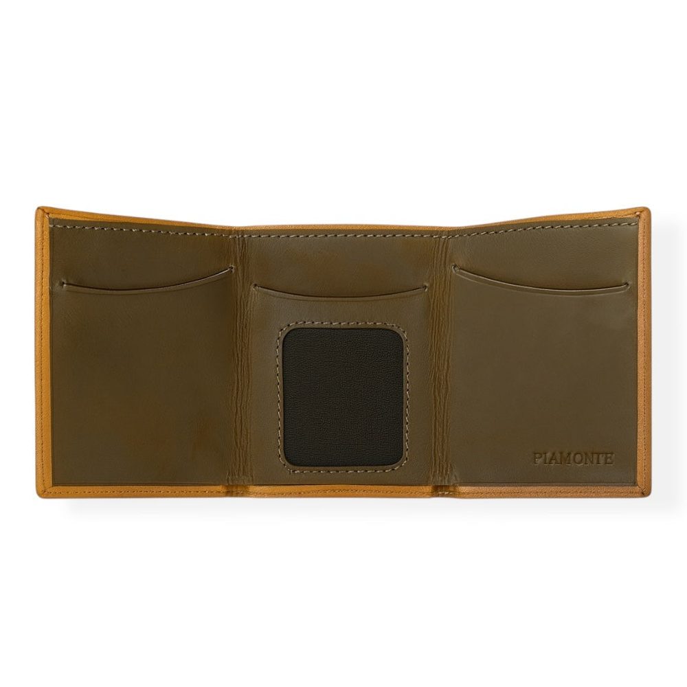 Cartera pequeña cuero-agotada - Cuero + Apple Green - cartera
