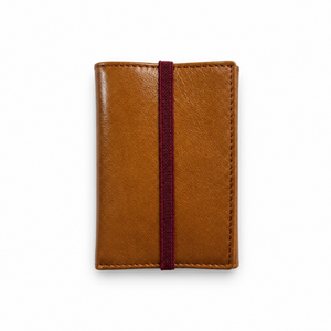 Small leather and red folding wallet, Icon Piamonte 950.
