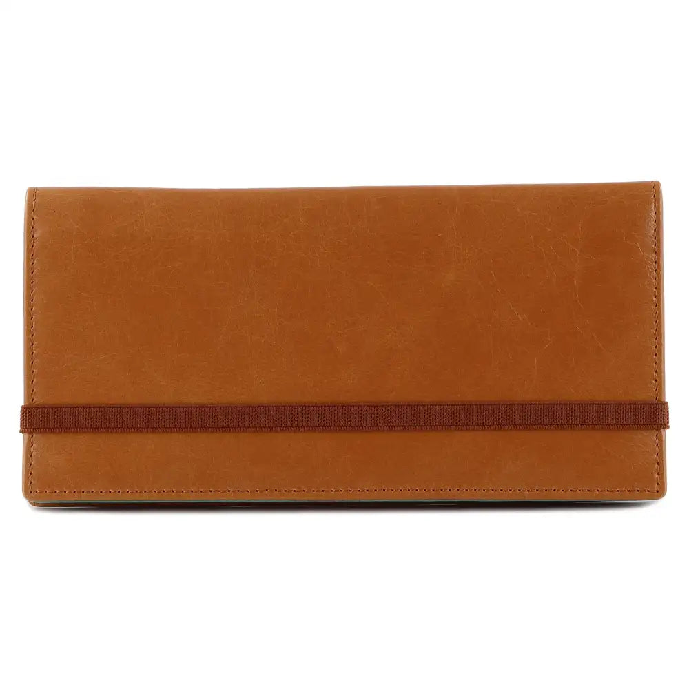Cartera mujer piel leggera 637 - Camel + Turquesa