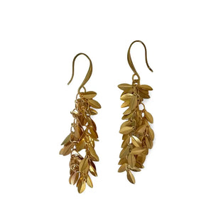Pendientes dorados cascada hojas, Flow Jewellery. - piamontemadrid