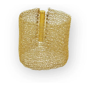 Brazalete dorado tejido a mano, Flow Jewelry - piamontemadrid