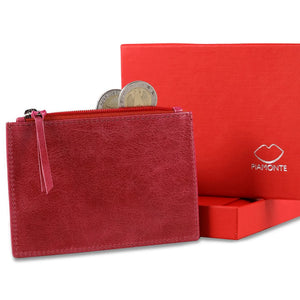 Coin purse with zipper, Euro purse Piedmont.