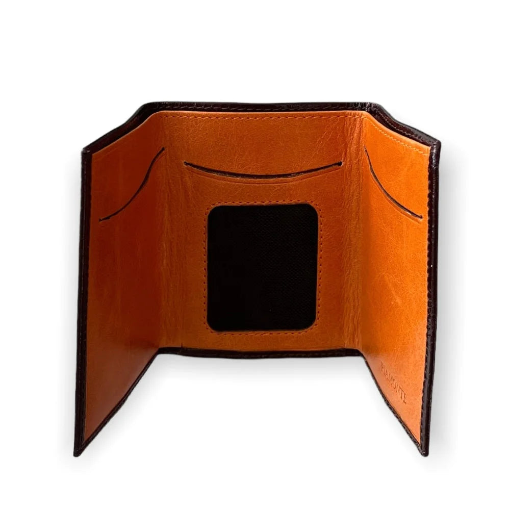 Cartera hombre marrón. Icon 950 - Marrón + Mandarina - cartera